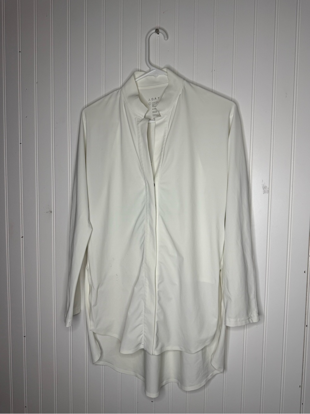 Aday Something Borrowed Shirt  Stretch Breathable Mandarin Collar Size Small